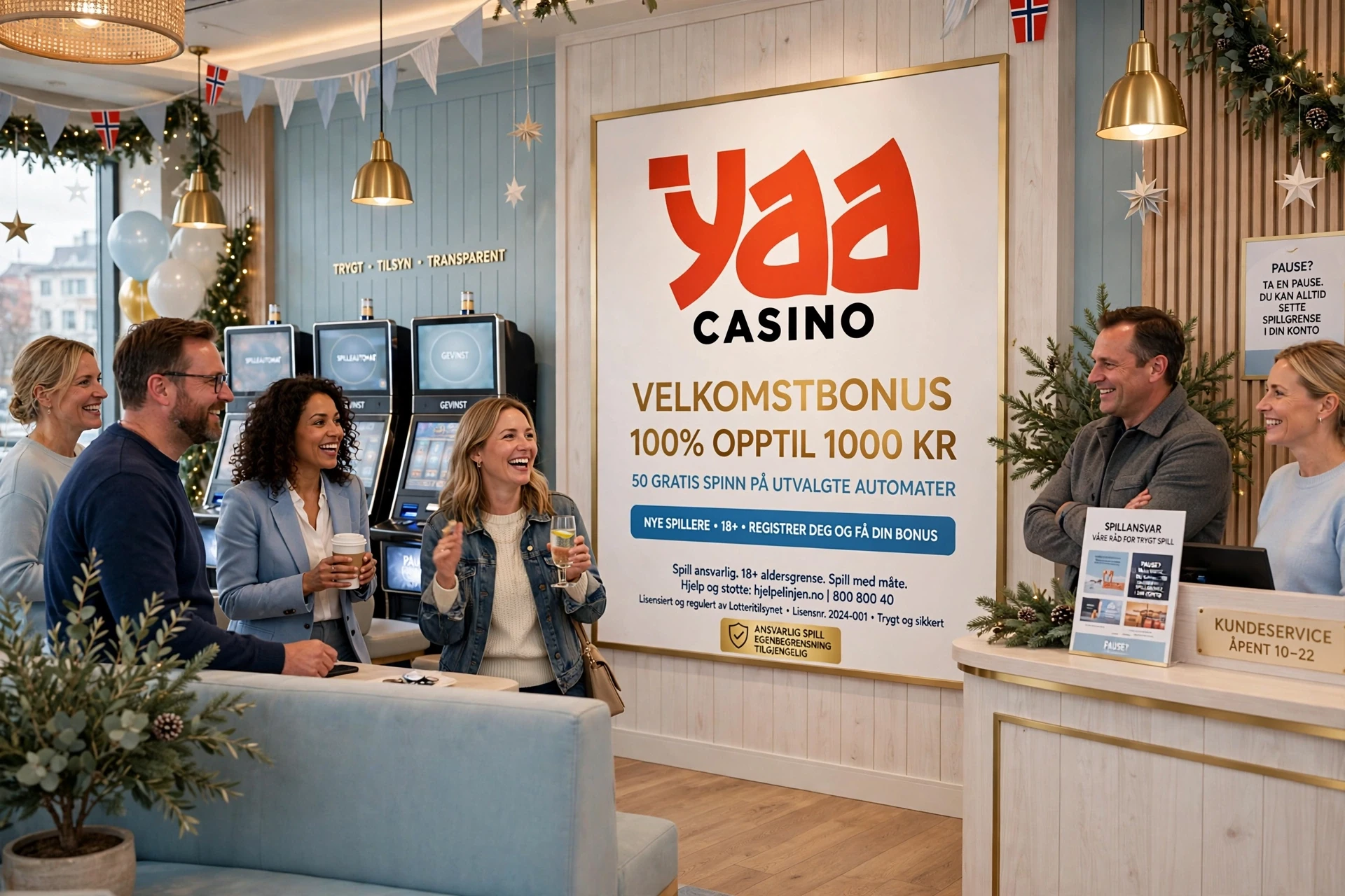 bonus i hendene til en mann på YAA CASINO