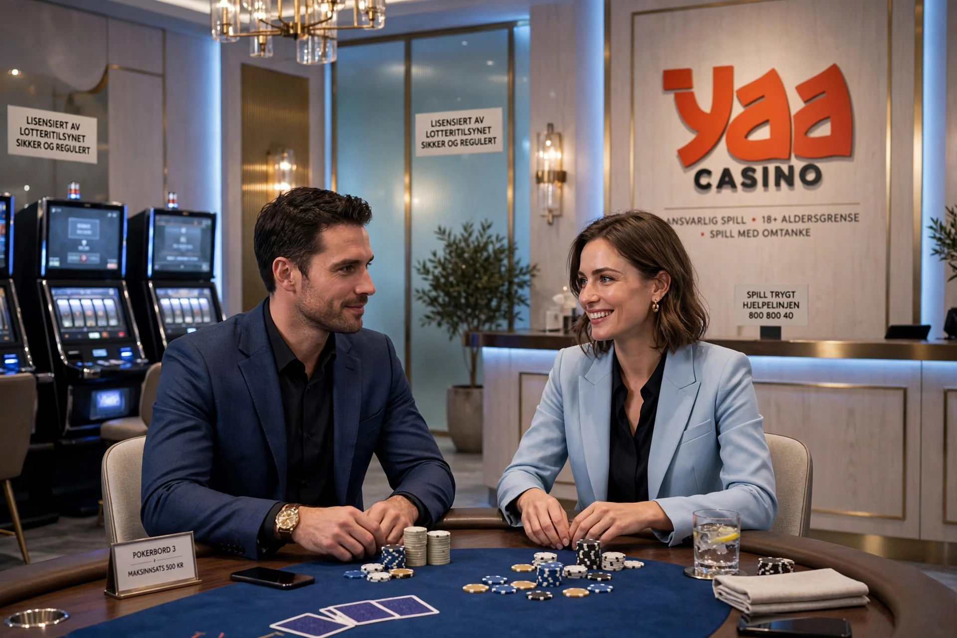 To pokerspillere på YAA CASINO i Norge